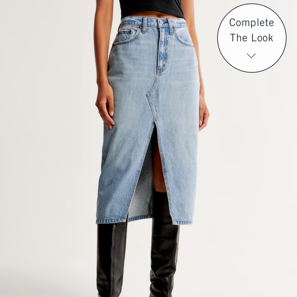 Abercrombie & Fitch Denim Midi Skirt